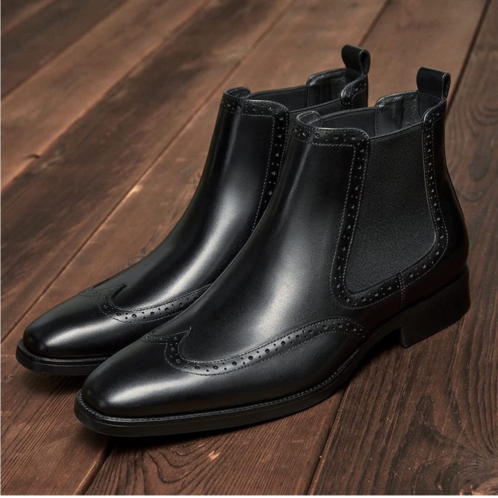 BRAND NEW MENS STYLISH BLACK FALL CHELSEA BOOTS NWT - Picture 3 of 6